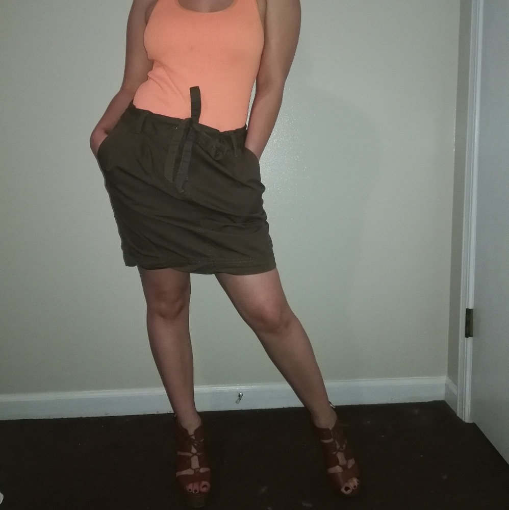 Loft Green Cargo Skirt